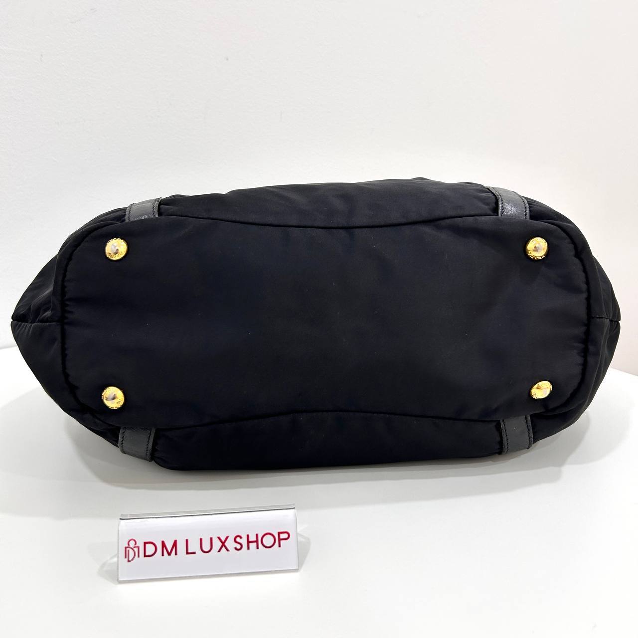 Prada Black Nylon Tote GHW