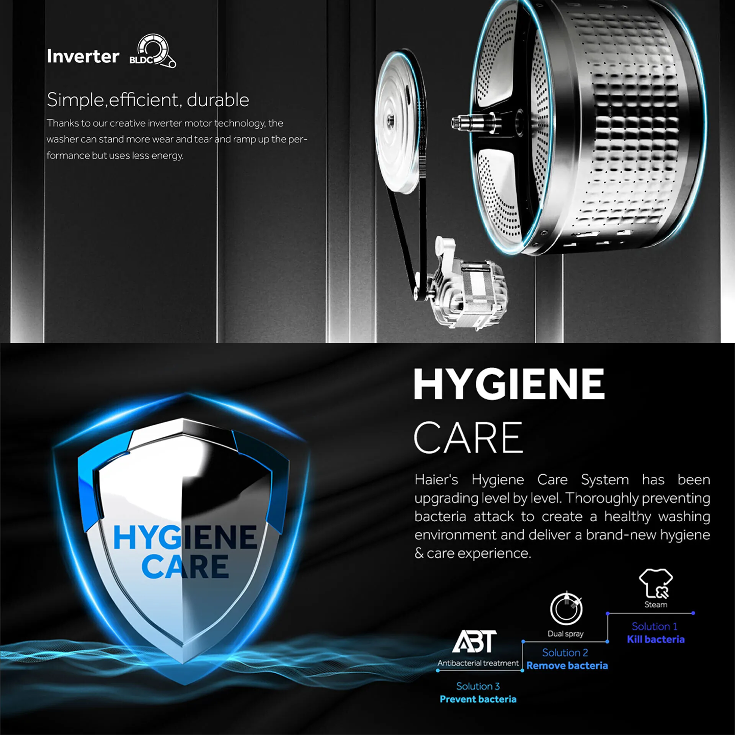 Haier 10.5kg/7kg Inverter Washer Dryer (HWD105-BP1239S8)