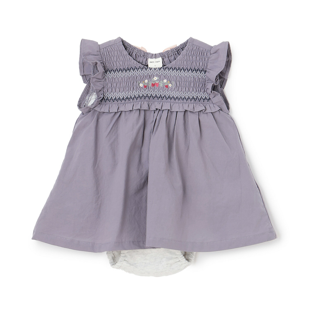 🇯🇵預訂 日本直送🇯🇵 Petit Main 三色草莓刺繡緞帶褶皺包屁裙