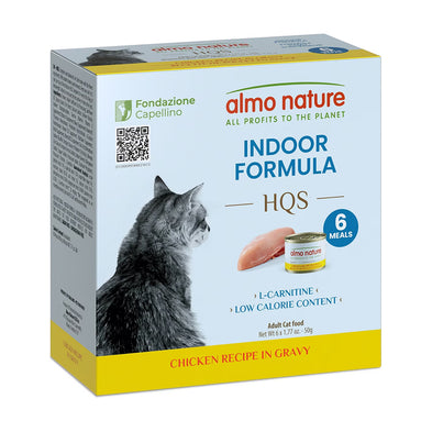 Almo Nature HQS 保健系列 Indoor Formula 雞肉 貓罐頭 50gx6