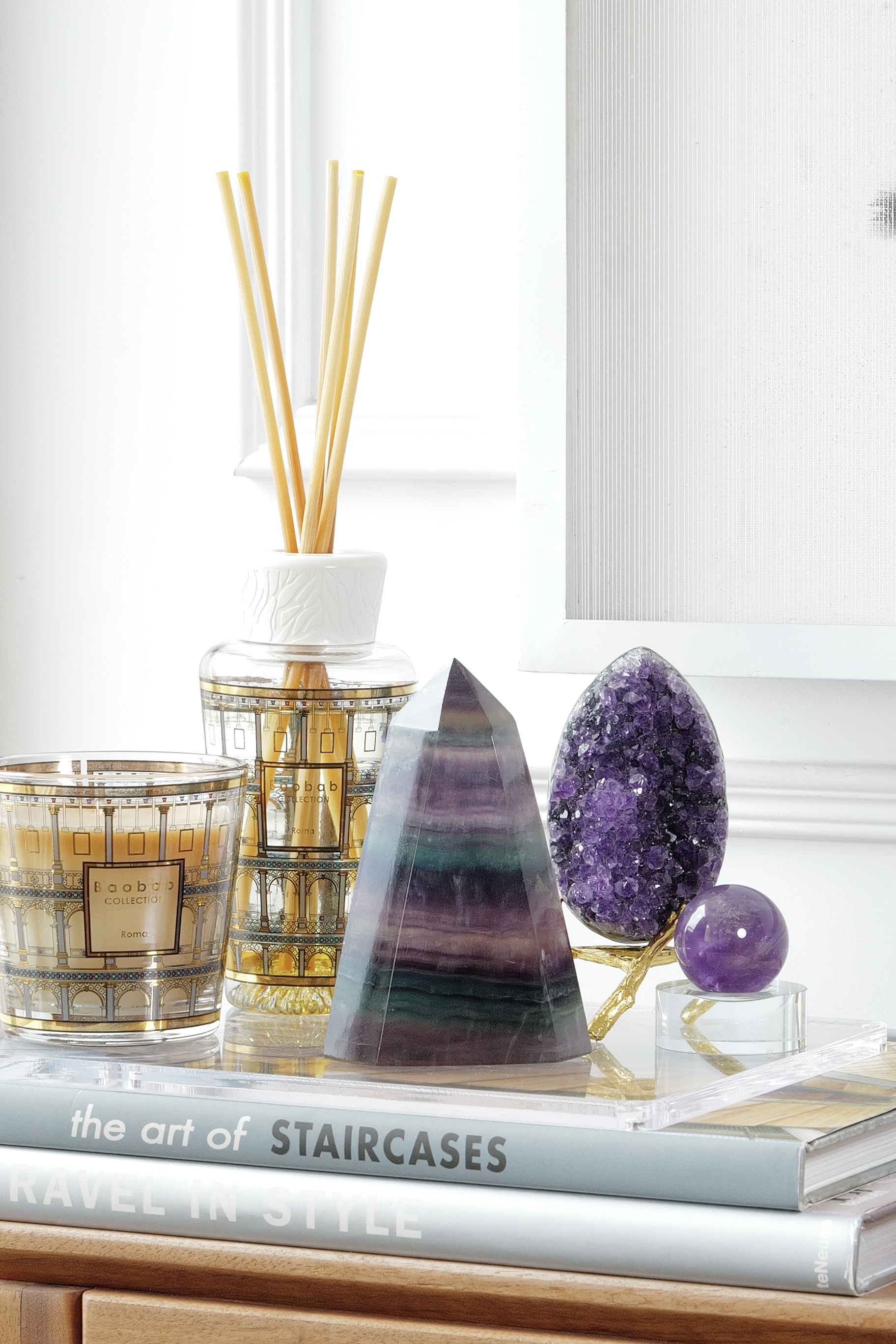 ༒12.8cm彩螢石千層紋塔尖六角柱༒ FL.390AH26JG7AA*106M