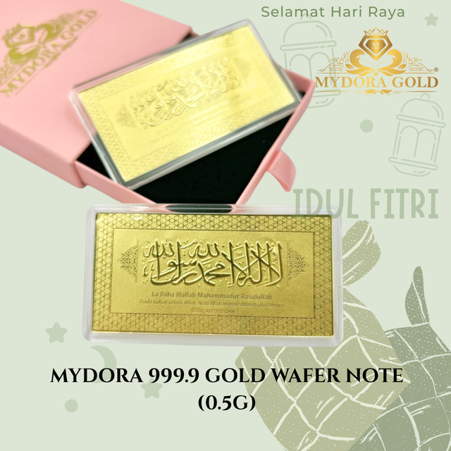 MYDORA 999.9 Gold Wafer Duit Raya Note (0.5g) | MydoraGold