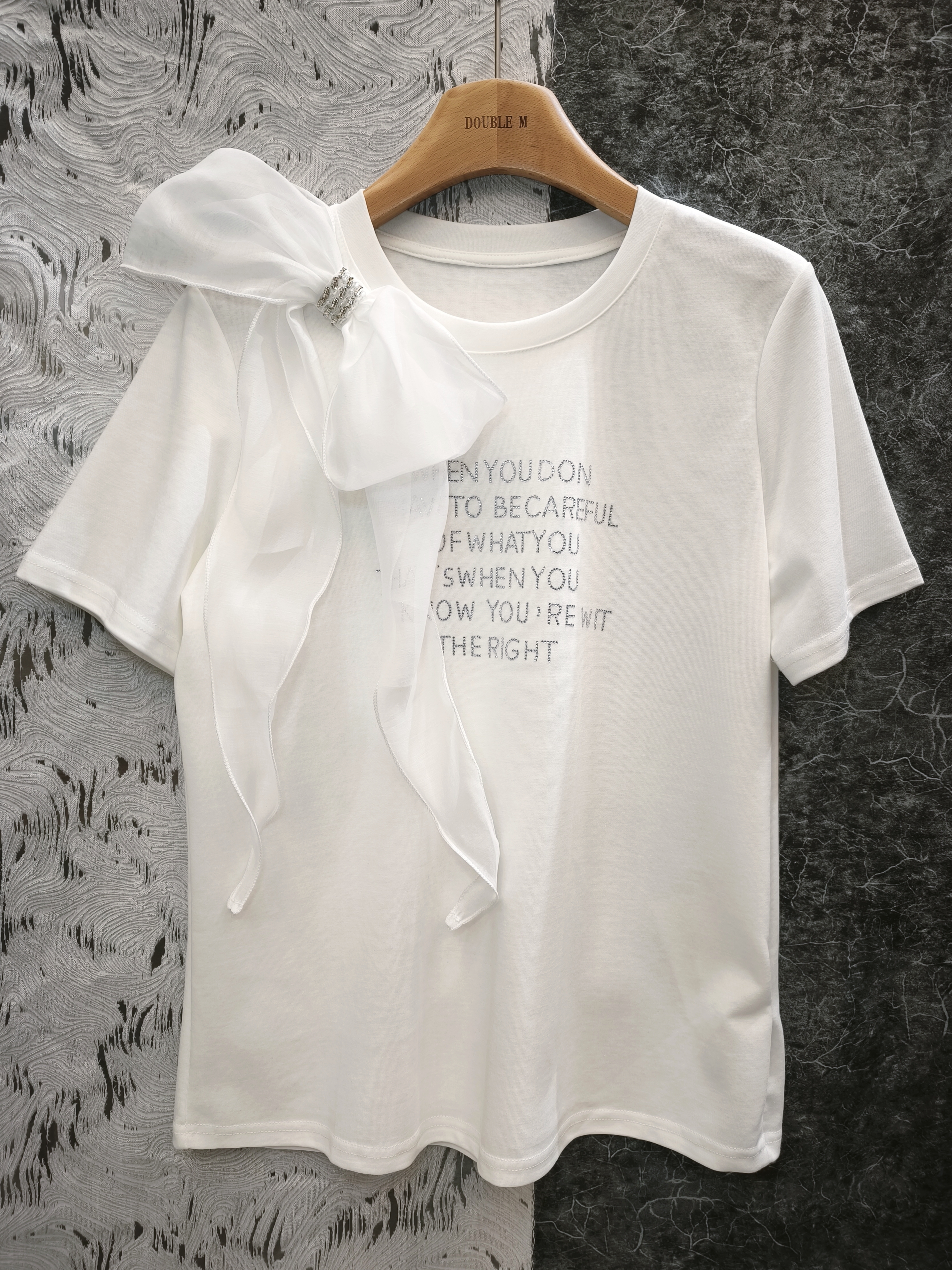 蝴蝶結字母滑料T