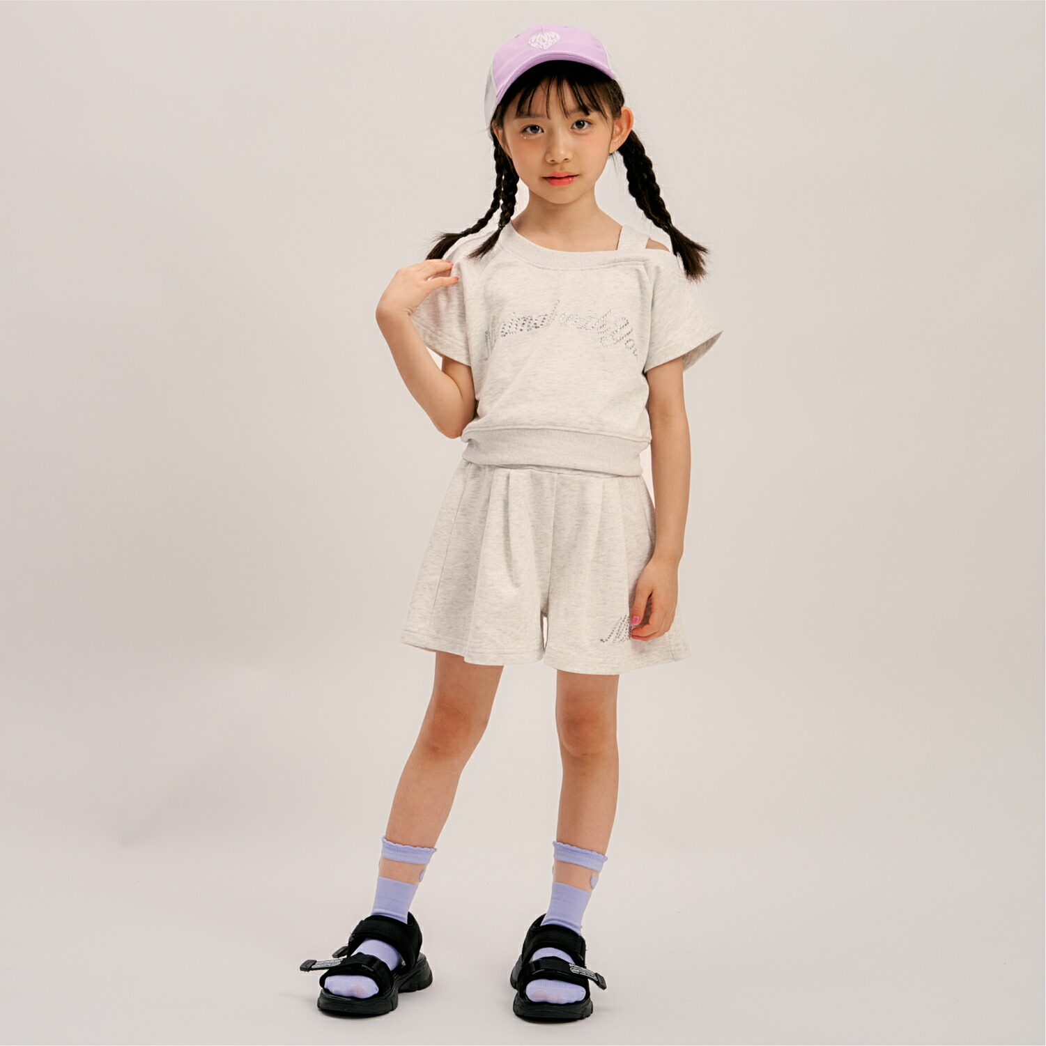 🆕【⭐訂購⭐】🇯🇵日本直送 🌀MINIMAL水鑽Logo單肩Tee+褲 套裝［3款選］🌀[ELFA-0138][260717]