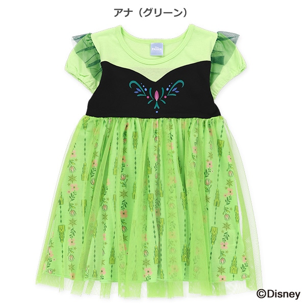 🇯🇵預訂 日本直送🇯🇵三色Frozen造型短袖印花薄紗短袖連身裙