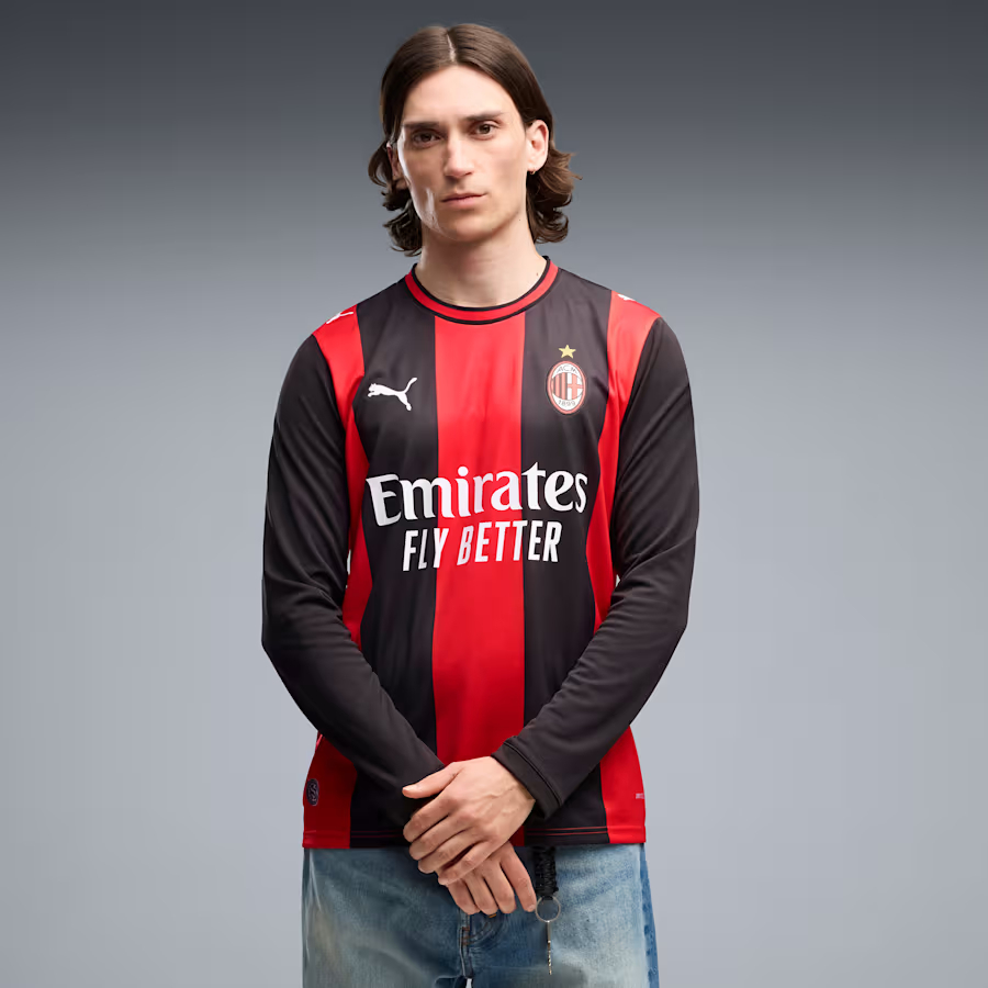 🔴紅黑條紋美學 Puma AC Milan AC米蘭 2026-27 主場長袖球迷版球衣 (可加印字章) 784122_01