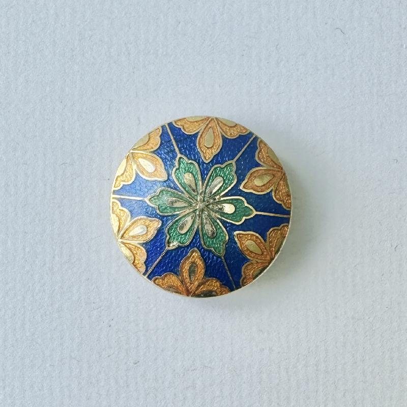 Vintage 1980s NONY New York Cloisonné Enamel Button Cover/ Button Clip (MT2095)
