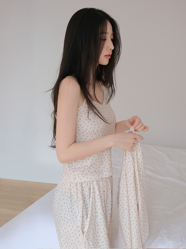 올데이 솝티 플라워 긴팔 잠옷 세트