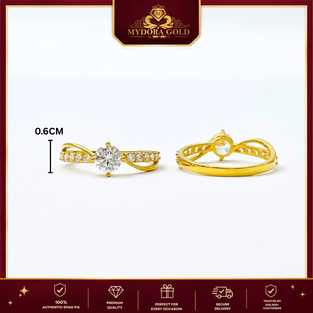 MYDORA Cincin Batu CZ Galaxy Cross l EMAS 916/22K