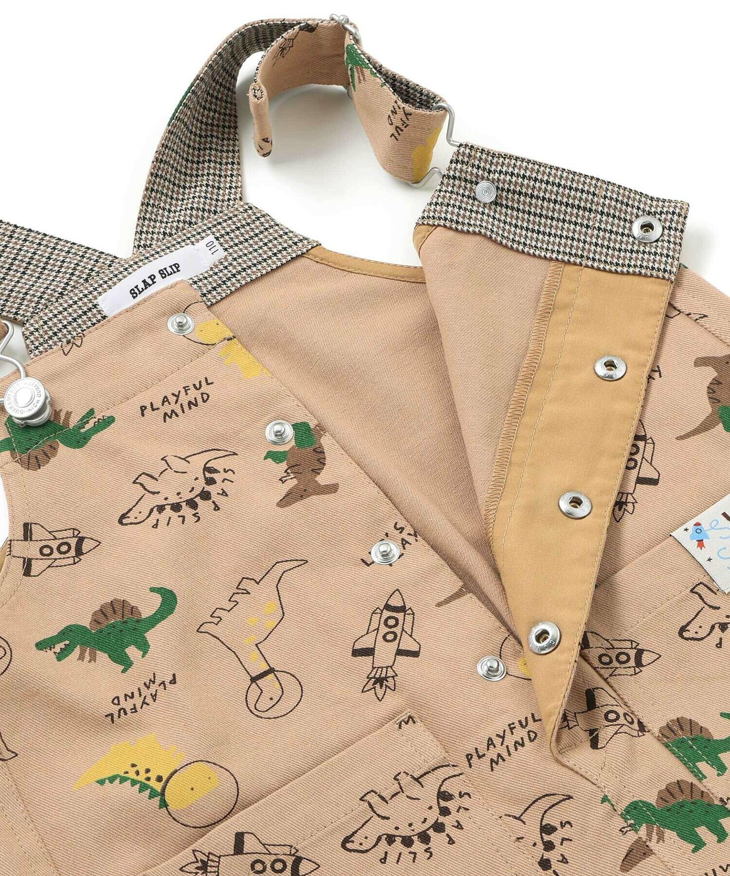 🆕【⭐訂購⭐】🌀 🇯🇵 日本直送🇯🇵 恐龍火箭印花 斜紋牛仔布 工人吊帶褲［2款選］🌀[ELBA-0180][260302]