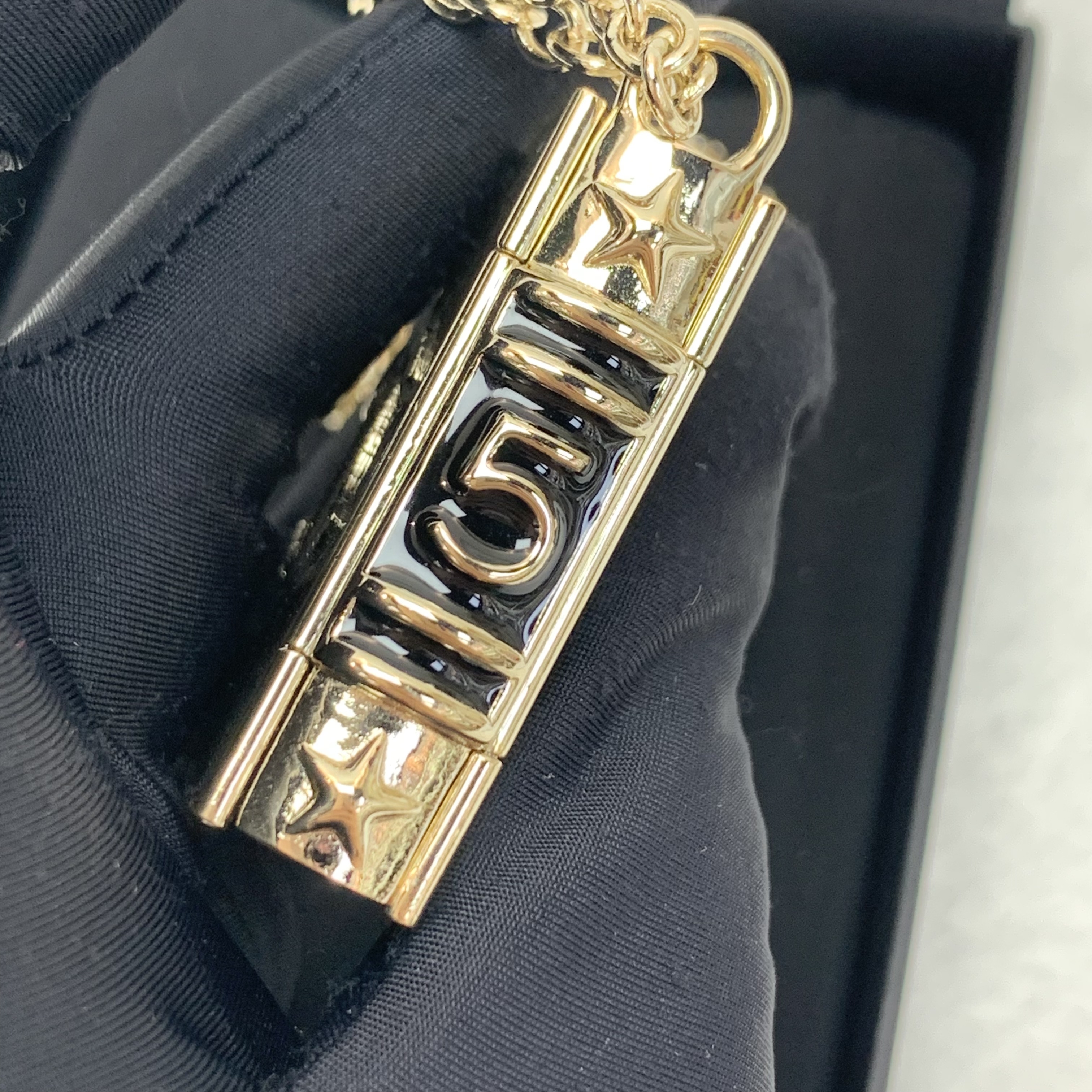Chanel 黑金獅子書頸鏈
