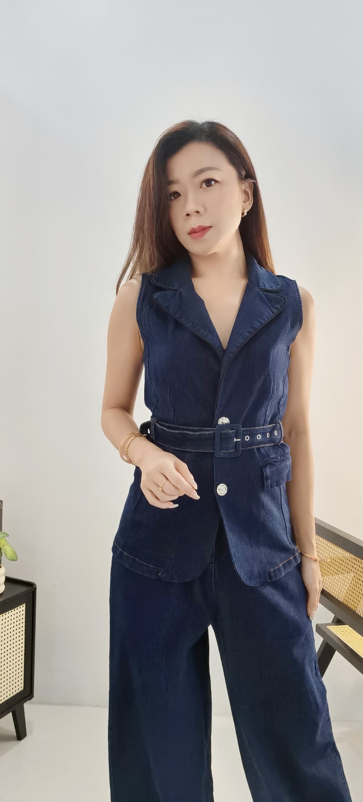 151600 PREMIUM DENIM VEST SET