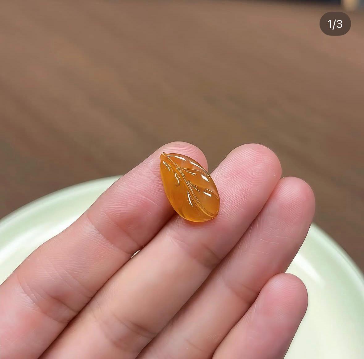 玻璃冰黃揭陽功翡翠葉子