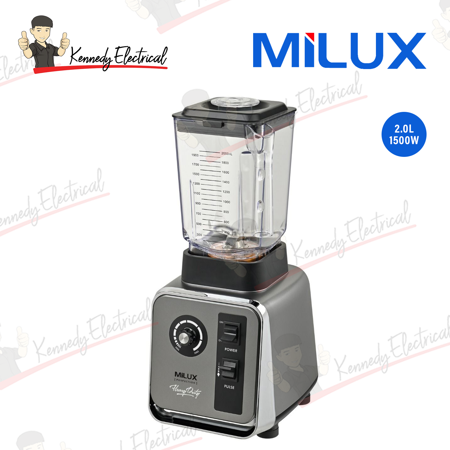 Milux 2.0L 1500W Heavy Duty Commercial Blender (MCB-2000)