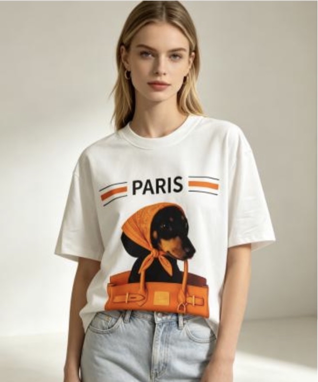 [訂購］M053 Dachshund Orange Bag Tee