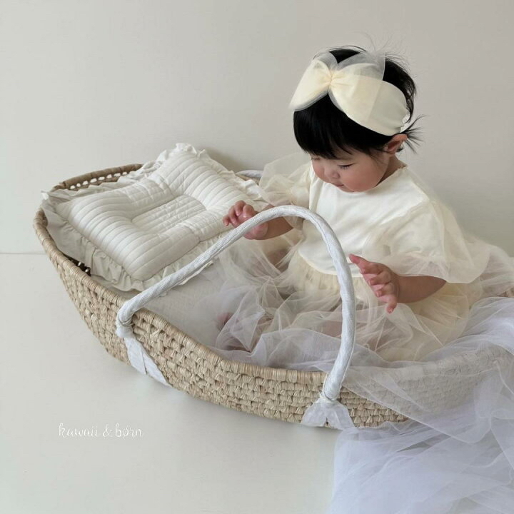 🇯🇵預訂 日本直送🇯🇵Kawaii&born 兩色薄紗短袖包屁裙髮帶套裝