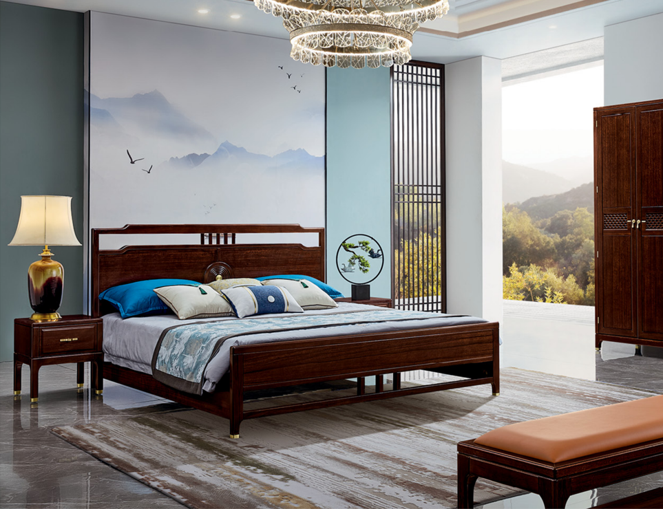 1.8米/1.5米 實木床架 9031 木面