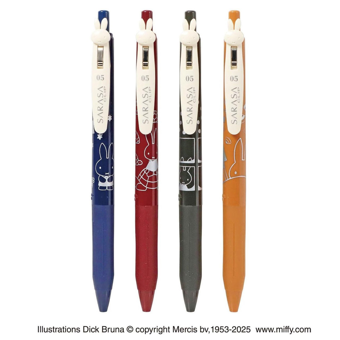 現貨｜【4枝套裝】Miffy 限定版 日本製 Zebra SARASA CLIP Vintage Color 0.5mm 復古色啫喱筆套裝 (EB460) 