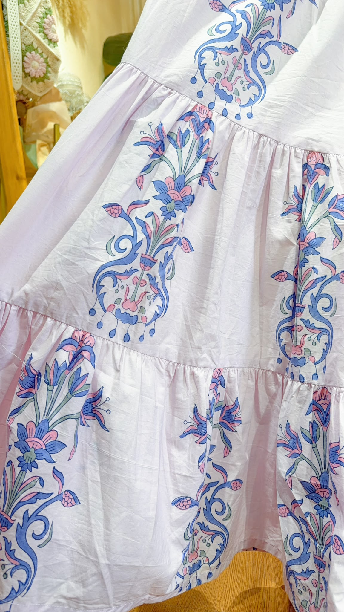 2874 Powder Pink 4 Layers Purple Fafa Skirt 41"