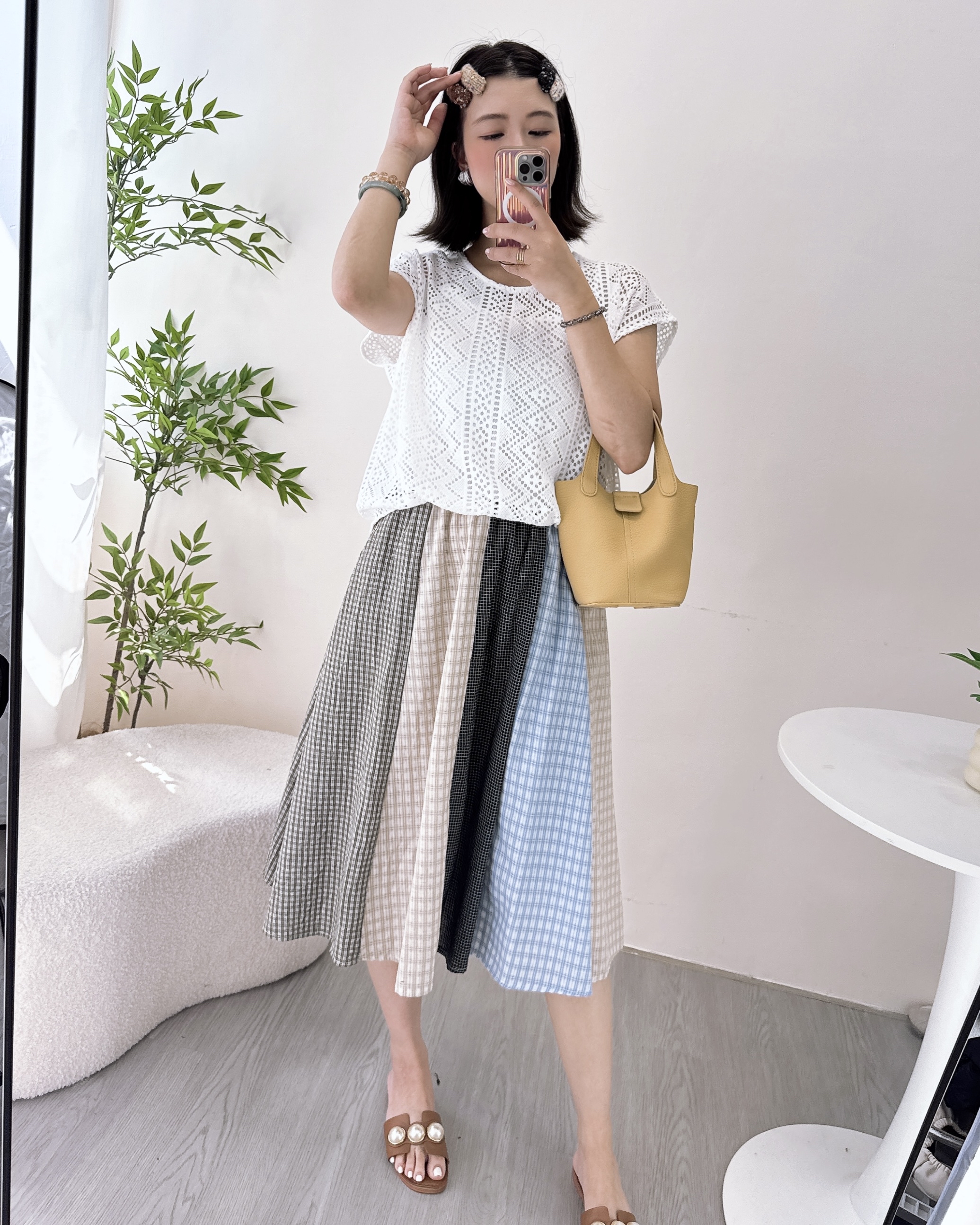 高質拼布通花連身裙 2色