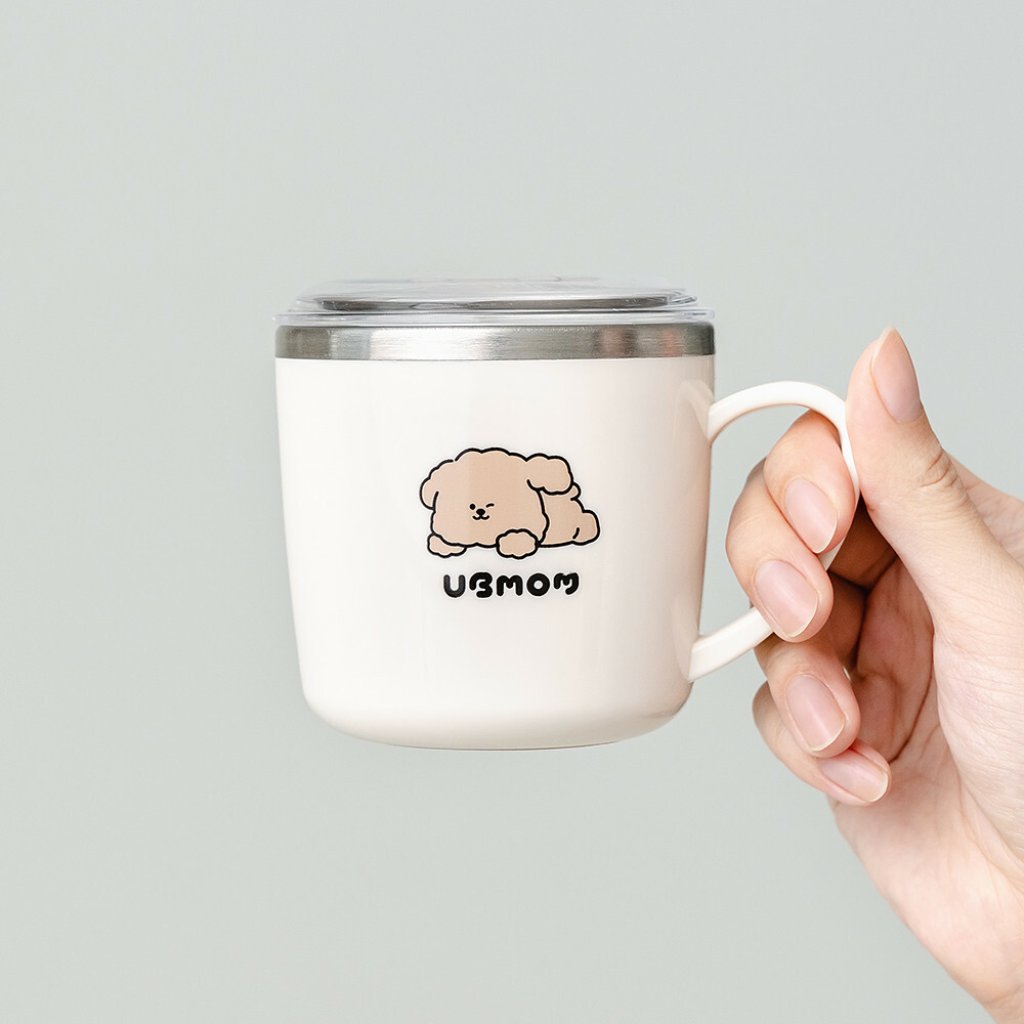UBMOM 不銹鋼304帶蓋杯-MongMong狗