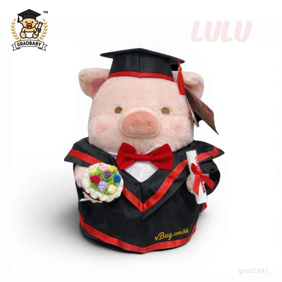 Lulu豬畢業公仔 Lulu the piggy畢業公仔 香港現貨 可加綉名 Gradbaby