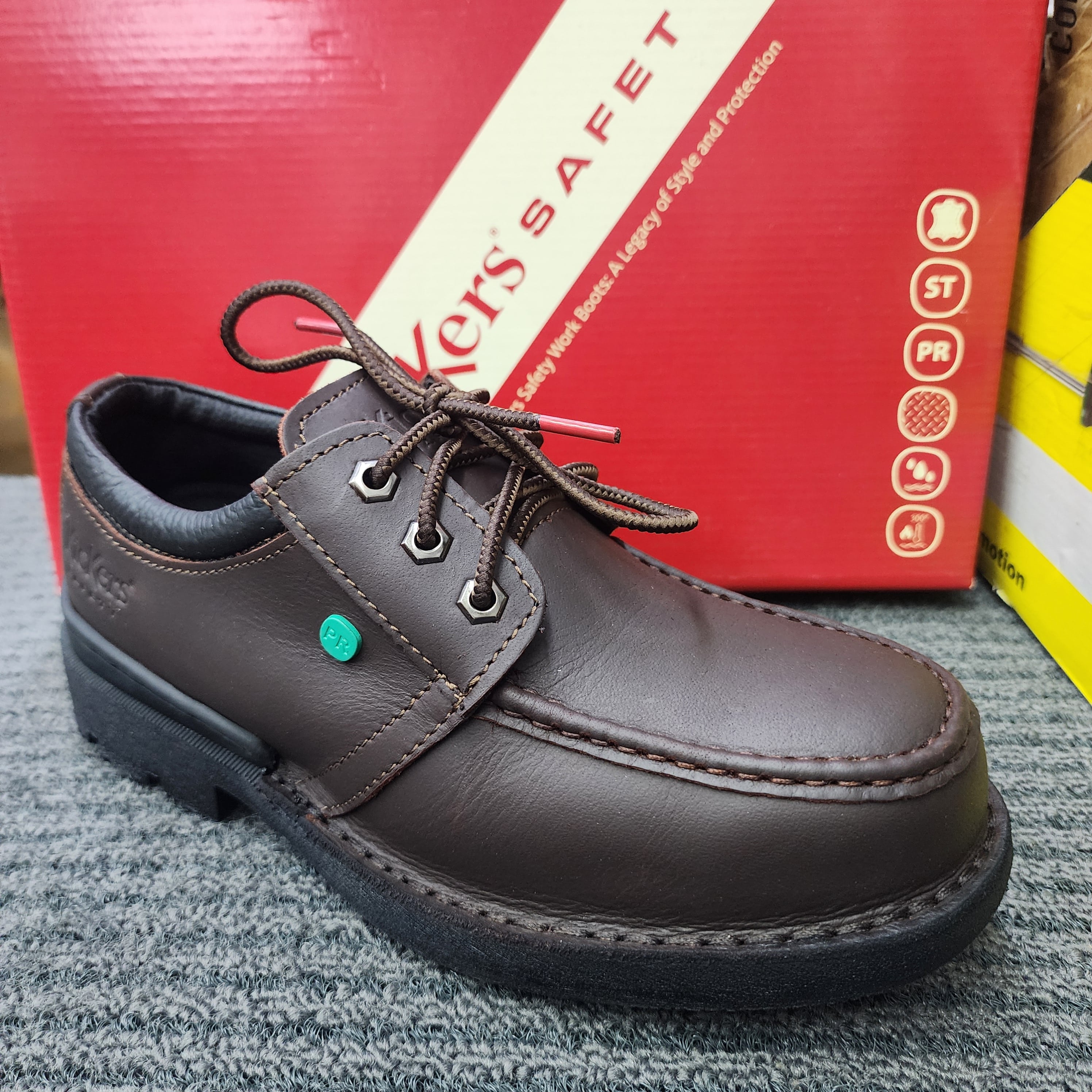  ️KICKERS SAFETY 604 SIRIM DOSH SAFETY SHOES LOW CUT LACE MAROON KASUT KESELAMATAN