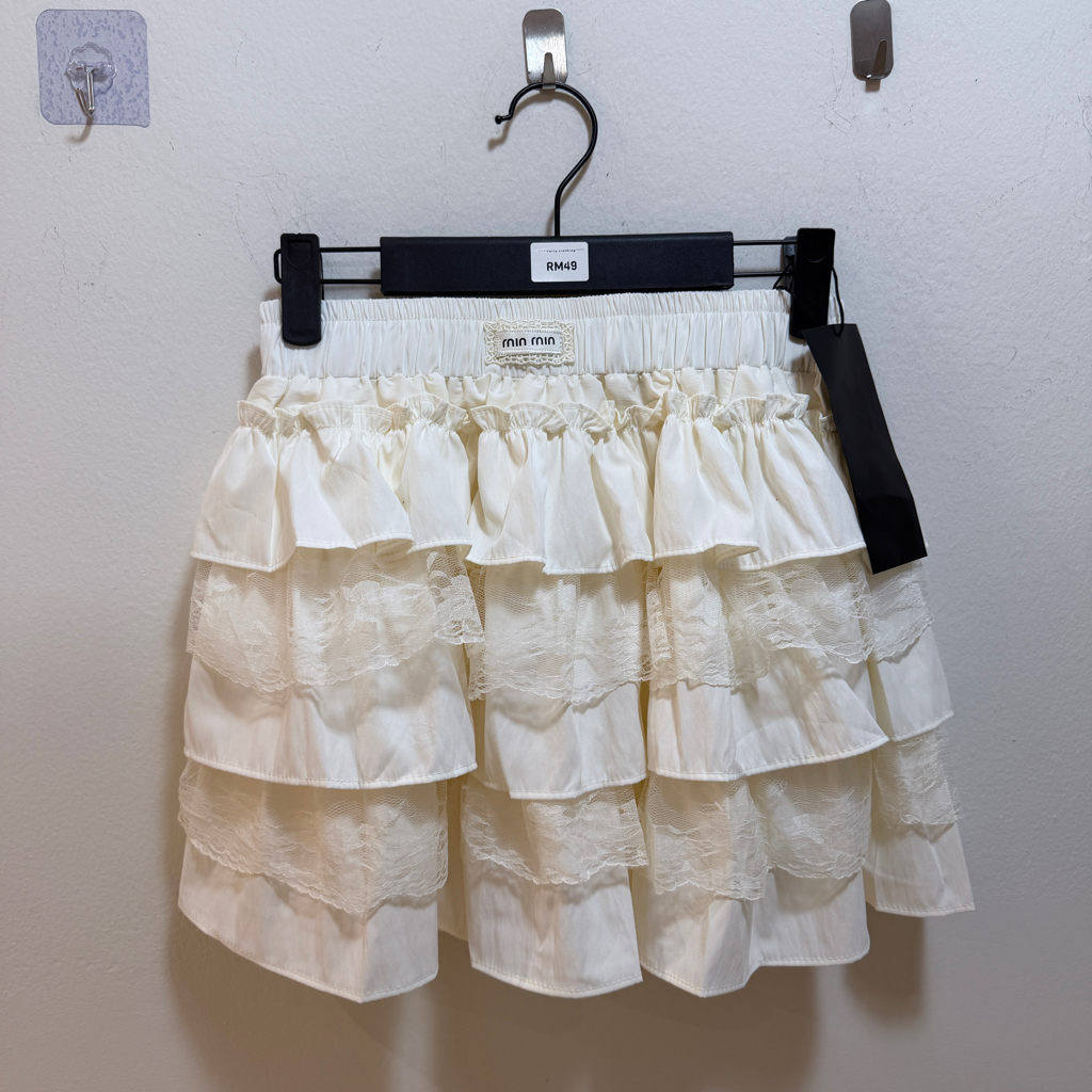 荷葉邊多層迷你裙