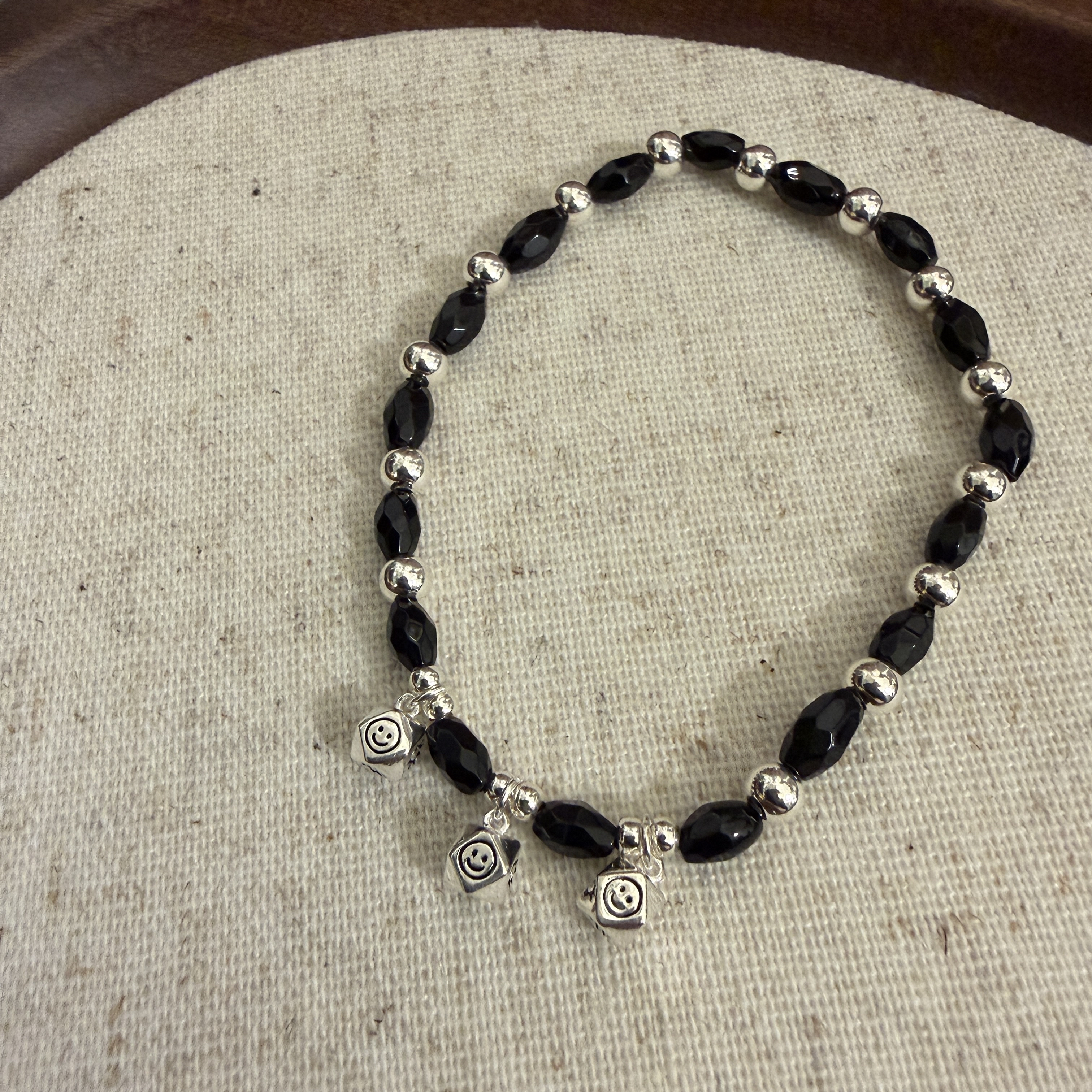 MMB002 切角黑晶球拼立體圖案切角粒