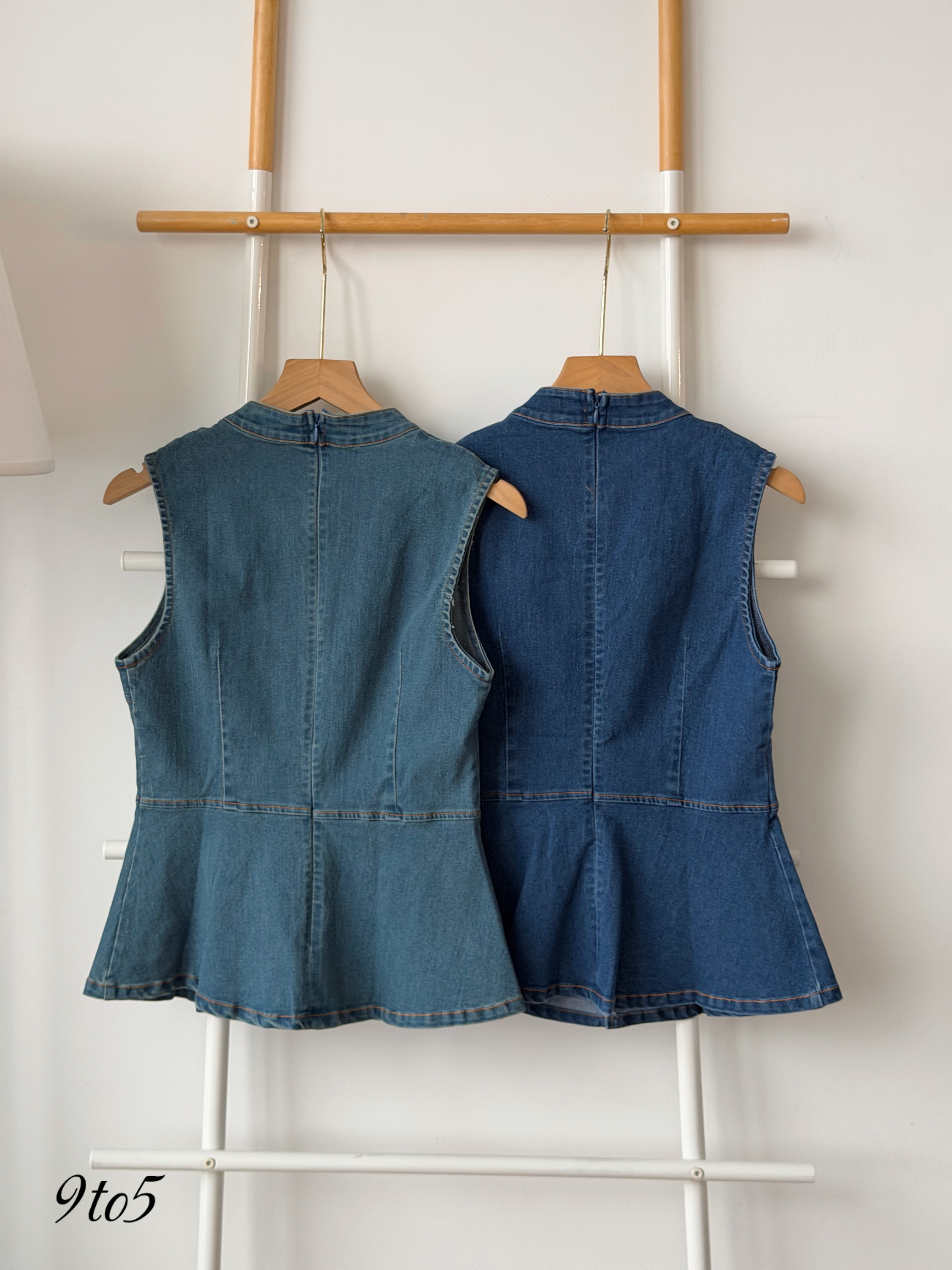 T4506 CNY sleeveless denim top - 3 shades