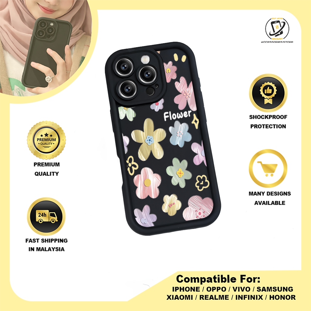 TPU DESIGN CASE PHONE FOR VIVO - DESIGN FLOWER W