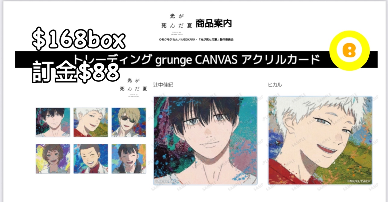 Preorder預訂6/2026年光逝去的夏天grunge CANVAS clear card 原盒