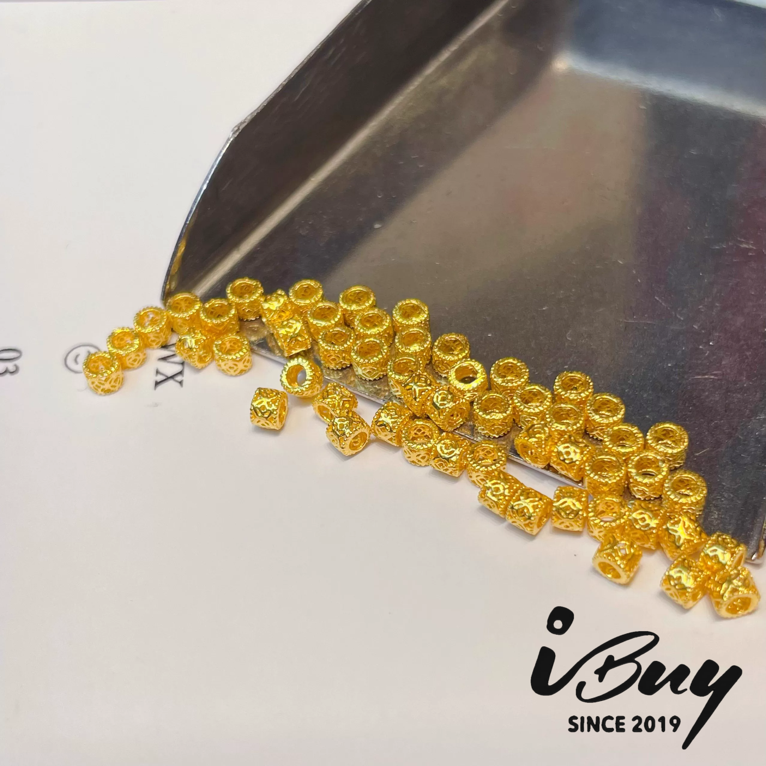 999 GOLD COIN BARREL BEAD 999 金 铜钱路路通串咀