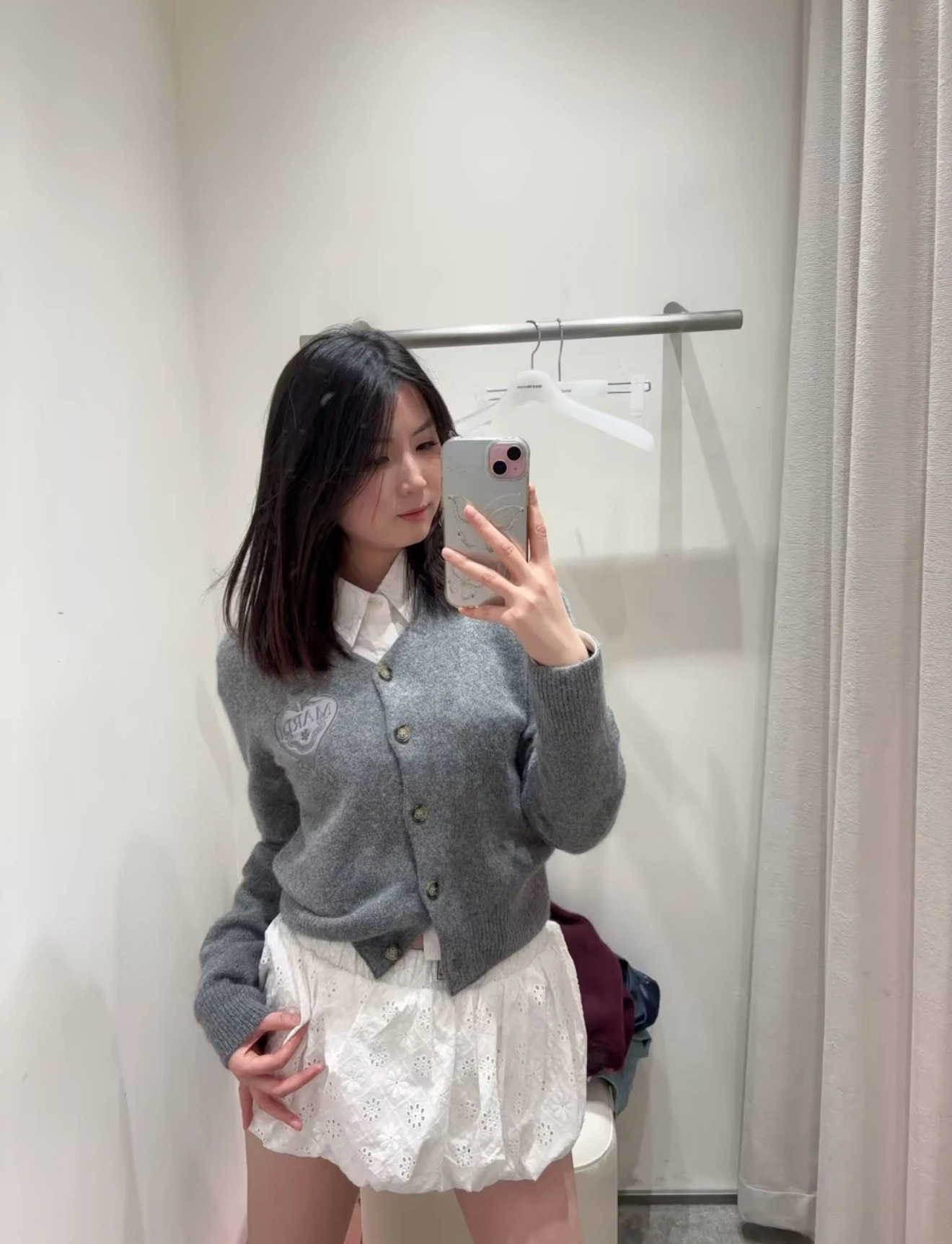 預訂 MARDI MERCREDI愛心刺繡針織外套