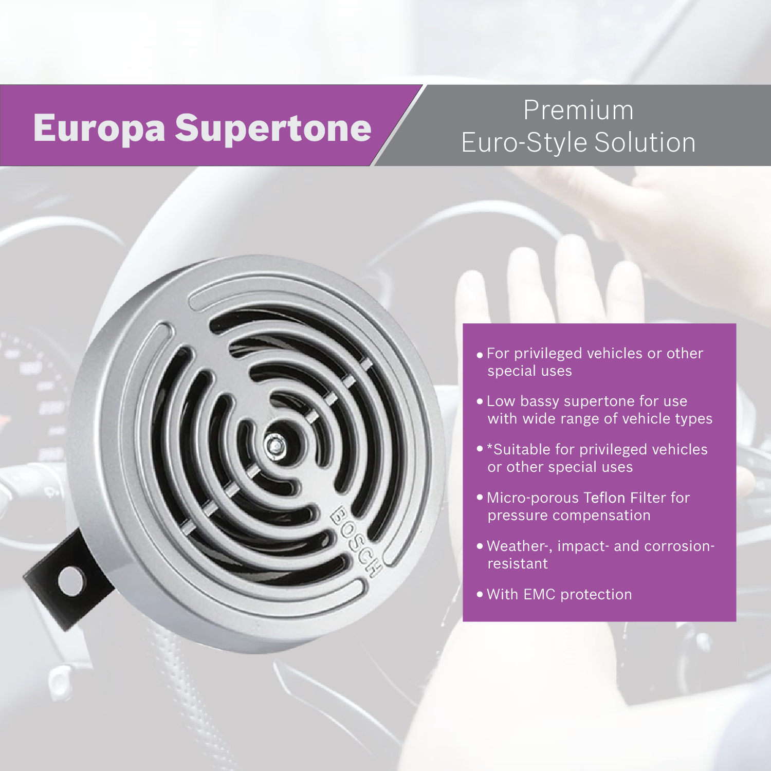 Bosch Europa Horn (0320223911) Supertone Horn (2pcs)