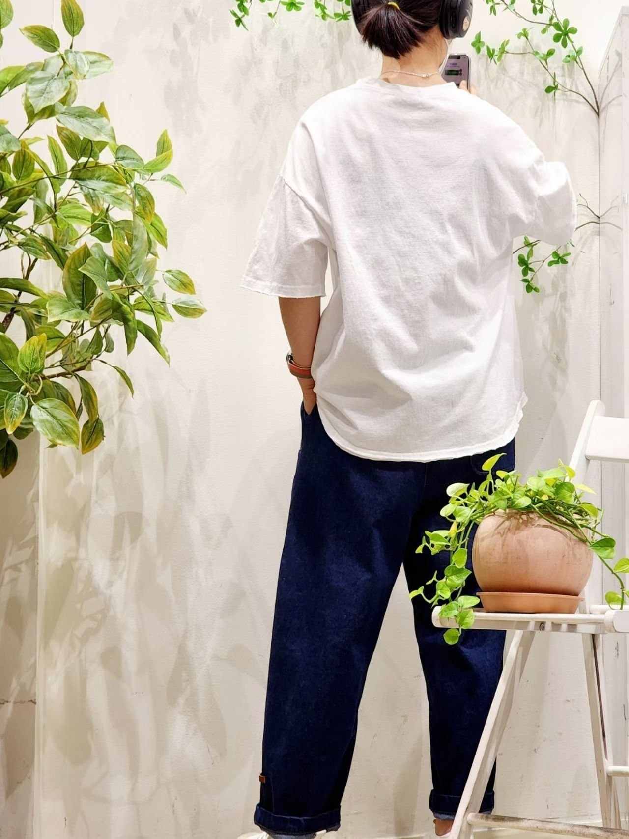 NO OX 特色雙鈕子袋口tee