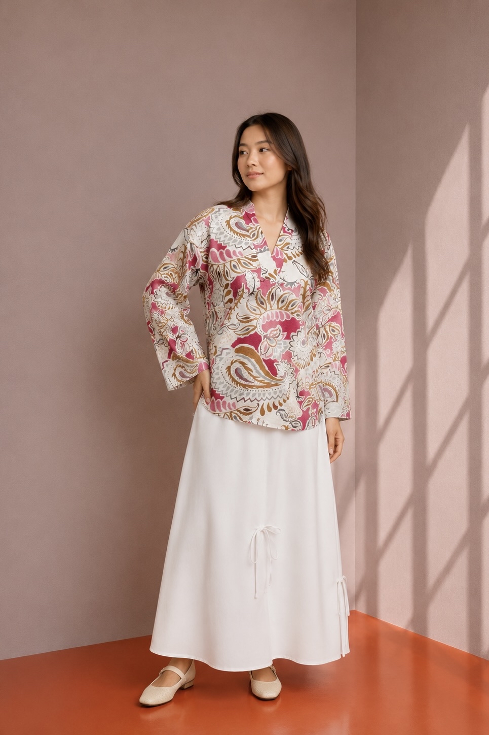 LINEN TOP - Lipstick Berry