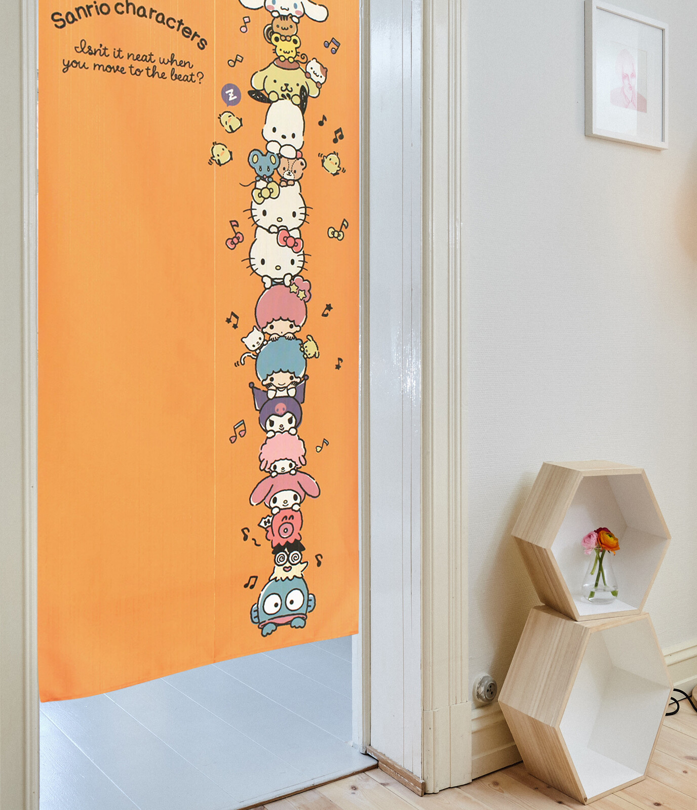 Sanrio 日本製橙色門簾 72×170cm