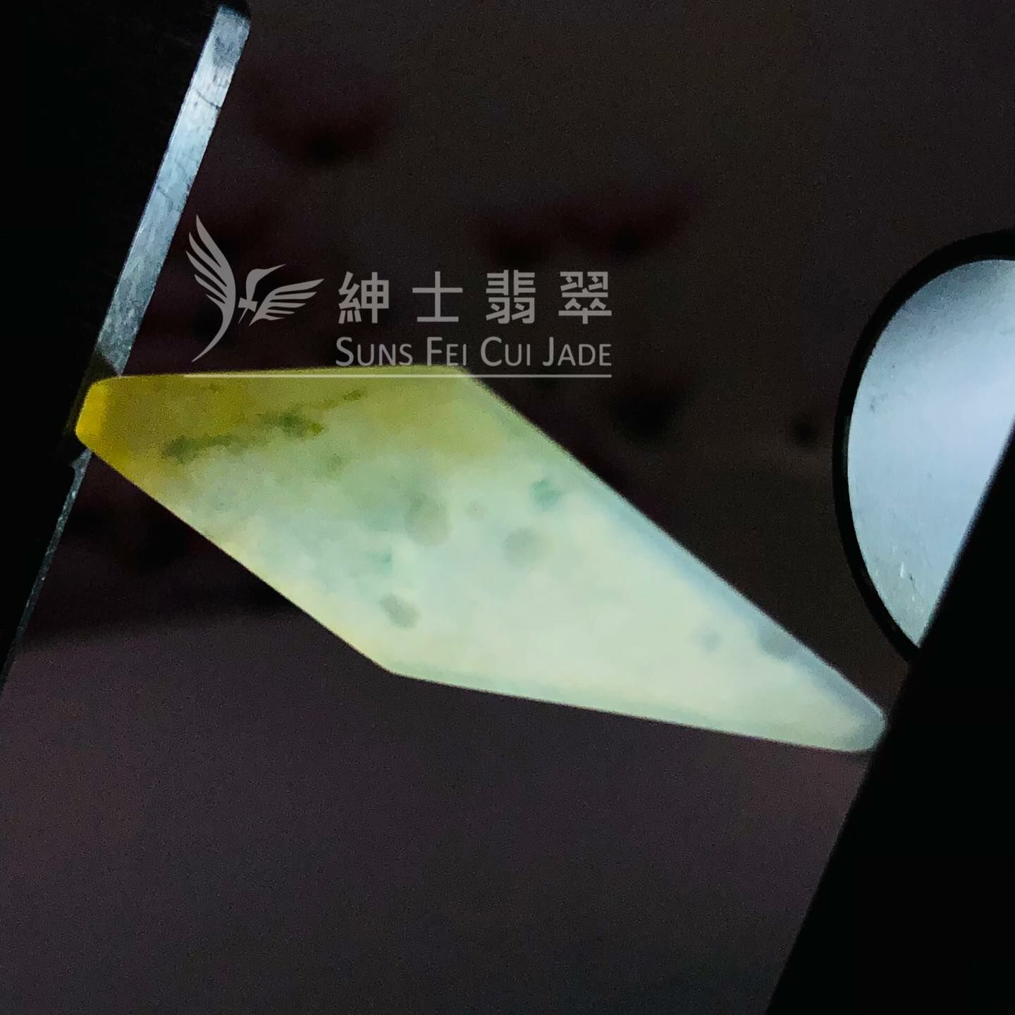 木那雪花棉翡翠隨形牌（帶翡色）