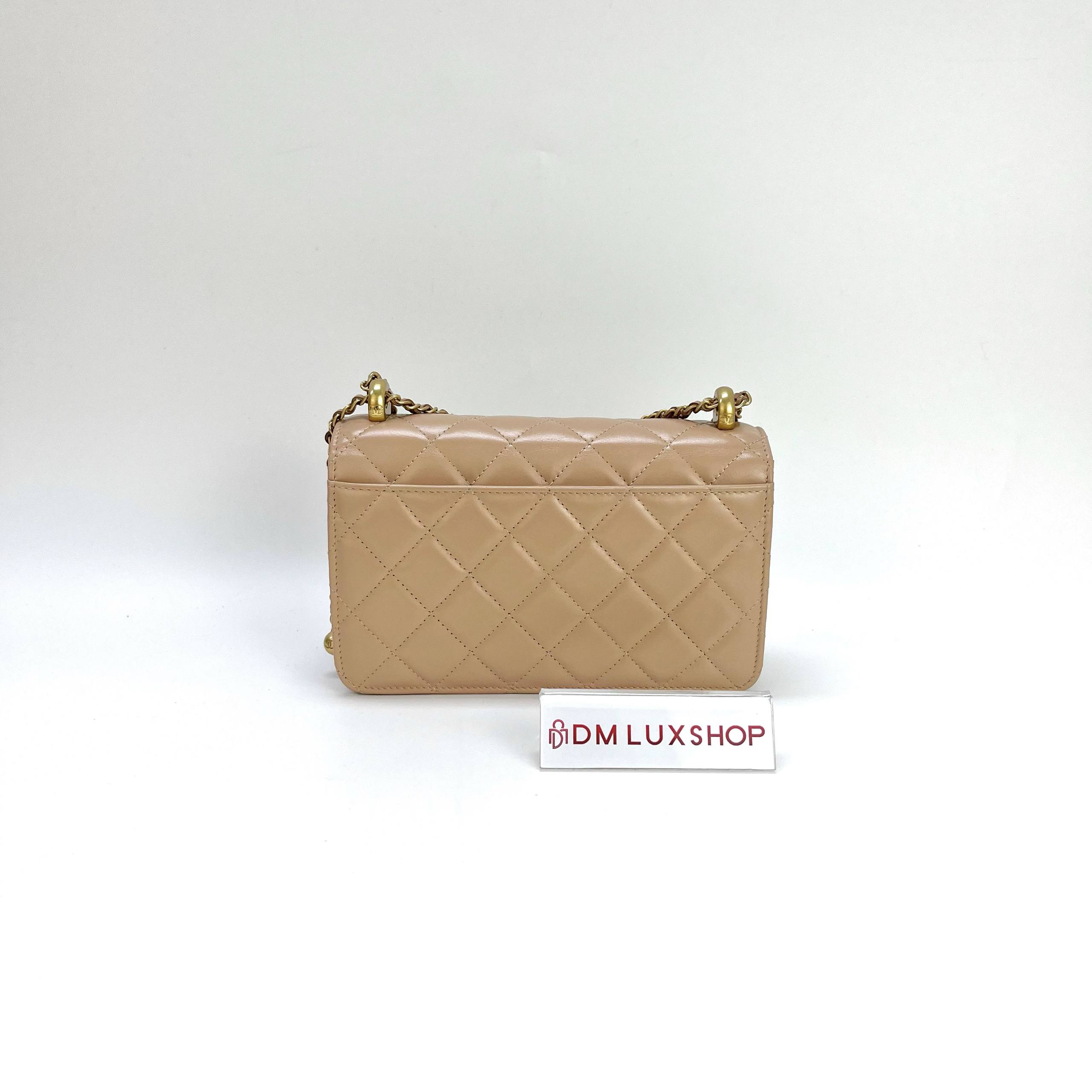 Chanel Beige Wallet On Chain GHW (Microchip)