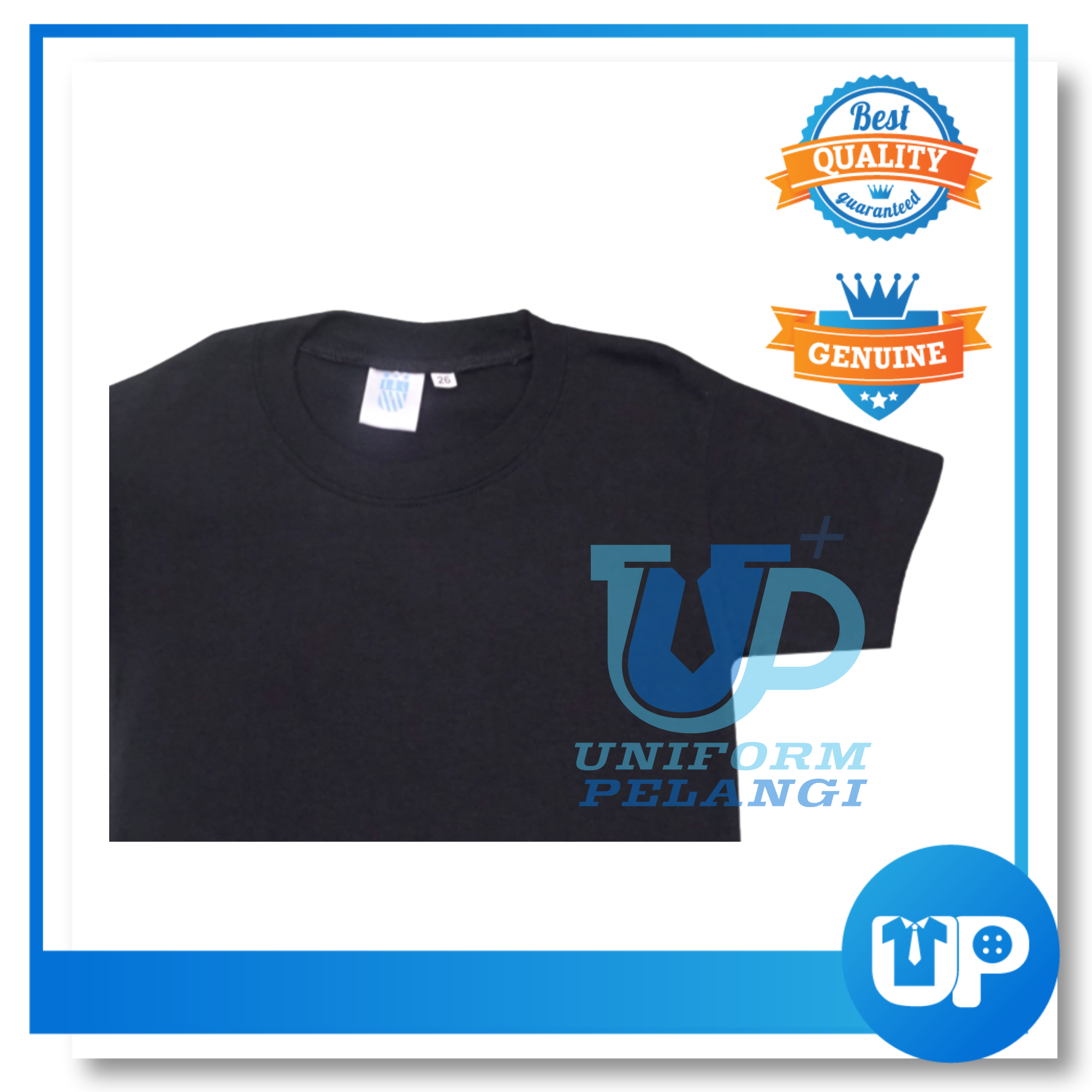 T-SHIRT Round Neck Lengan Pendek & Panjang Hitam / 100% COTTON SHIRT / HIGH QUALITY BLACK T-SHIRT/ Round Neck T-Shirt Sleeve