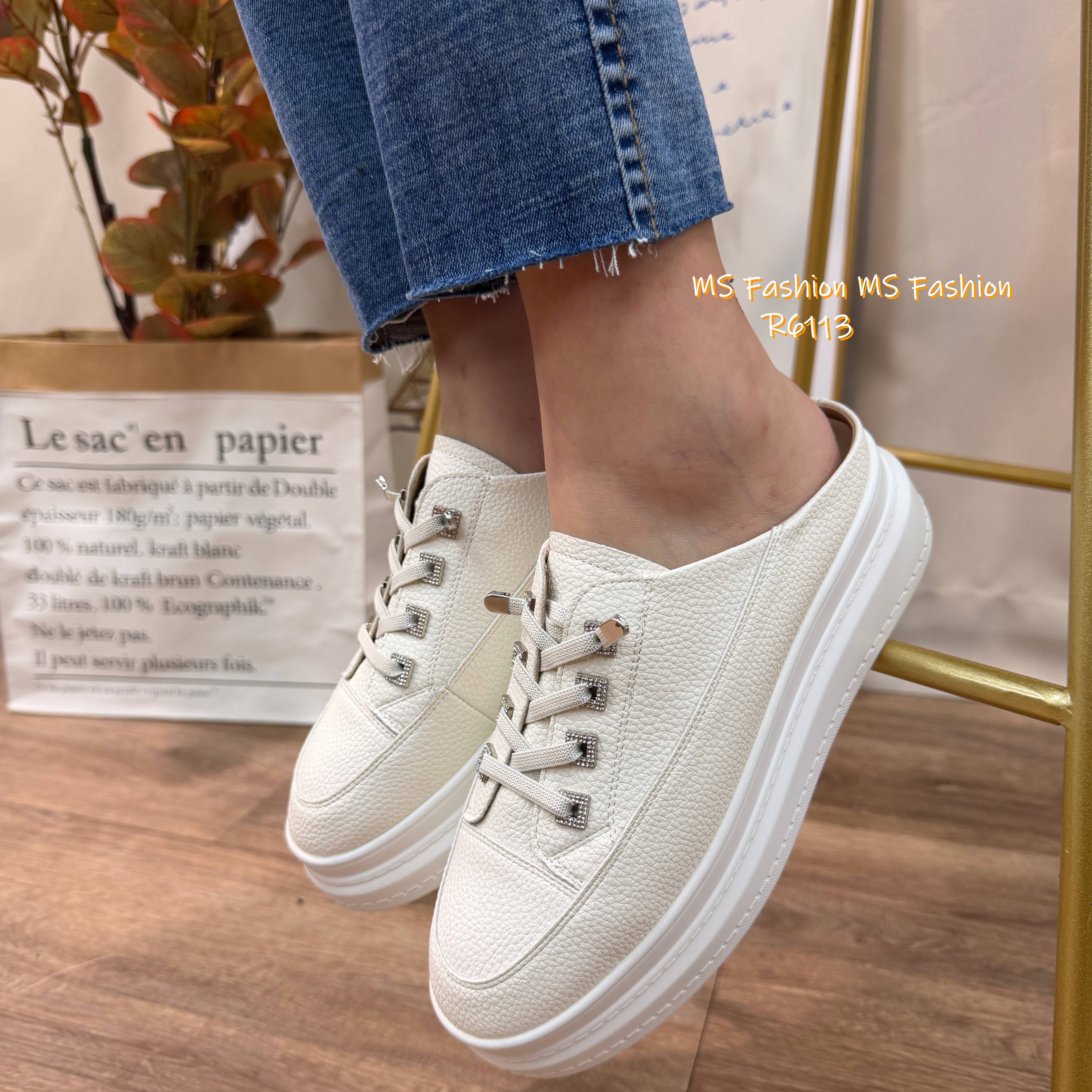 R6113 韓國🇰🇷真皮後拖厚底Sneakers