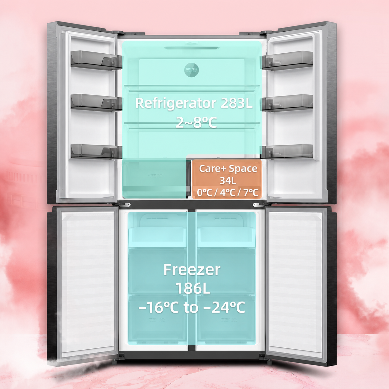 CHiQ 628L 4 Door Refrigerator (CCD628NG-MC)