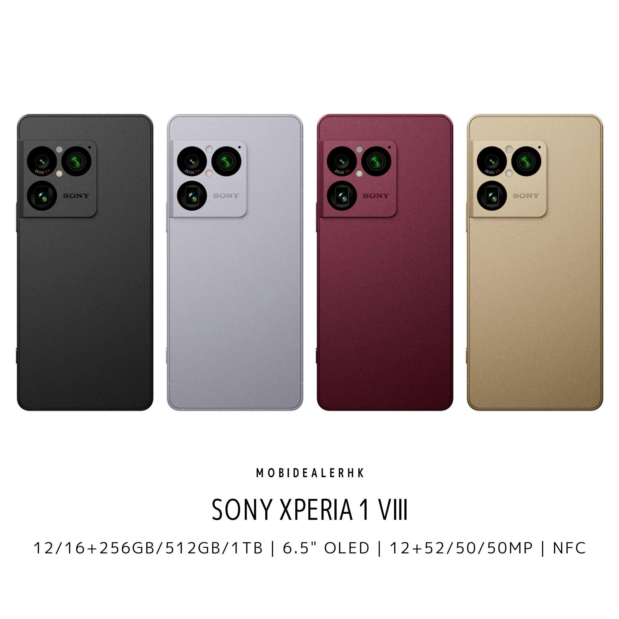 Sony Xperia 1 VIII | 索尼 Xperia 1 VIII | 5G | 智能手機 | 12/16+256Gb/512Gb/1Tb | 6.5" OLED | 12+52/50/50MP | NFC | 無線充電