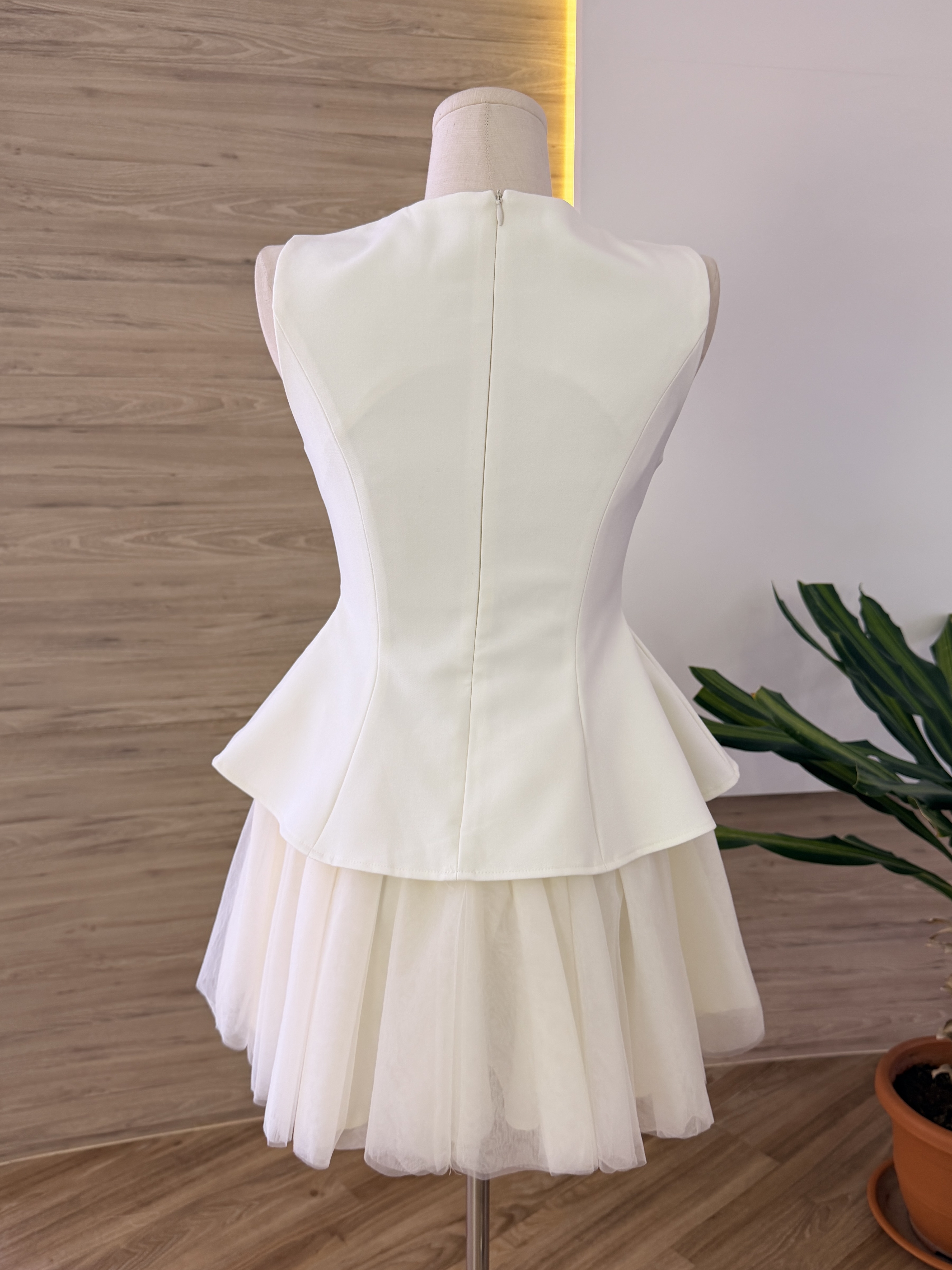 Celestine Peplum Tulle Dress