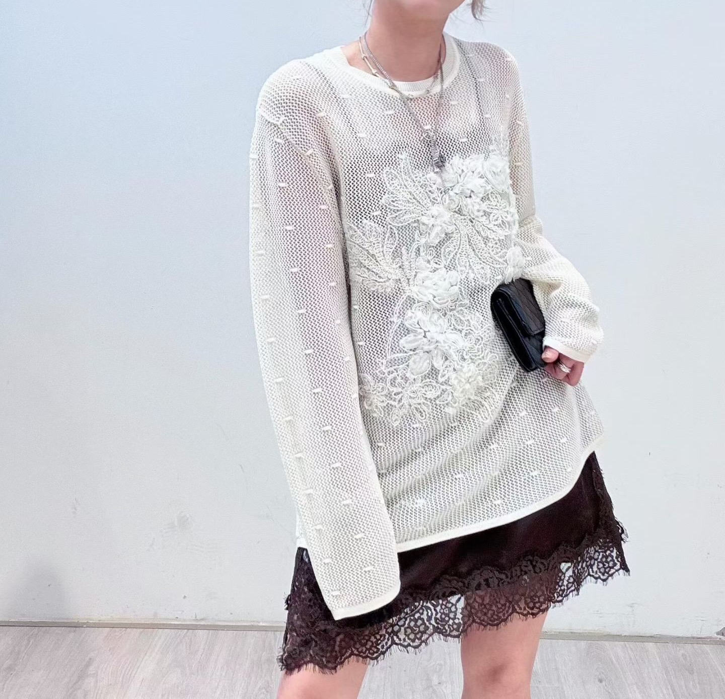 立體車花薄網網Top