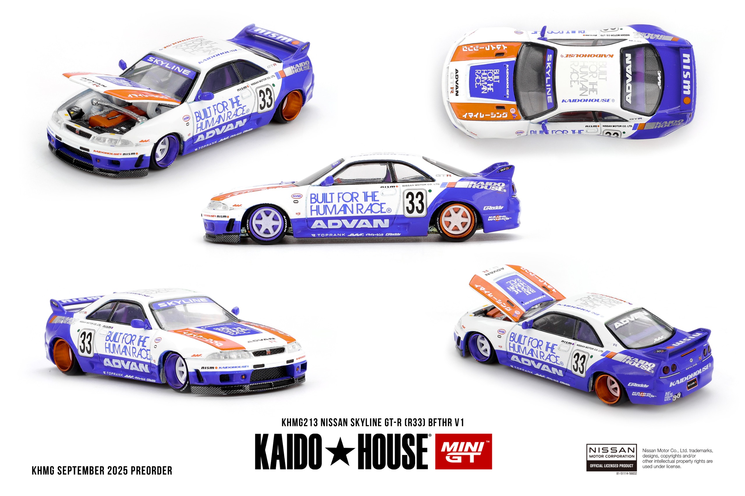 Kaido House 1/64 Nissan Skyline GT-R (R33) BFTHR V1 - KHMG213