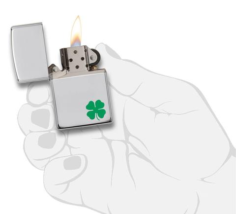 Zippo 24007 簡約四葉草防風打火機 鏡面四葉草 防風打火機 | ZIPPO 指定授權經銷商 |美國製造 | 收藏