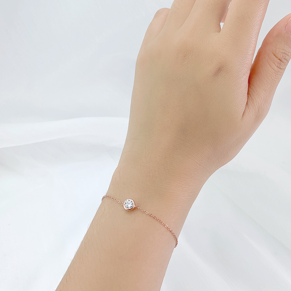 📦訂購 台灣限定 STORY 故事銀飾 簡愛單鑽莫桑石純銀手鏈