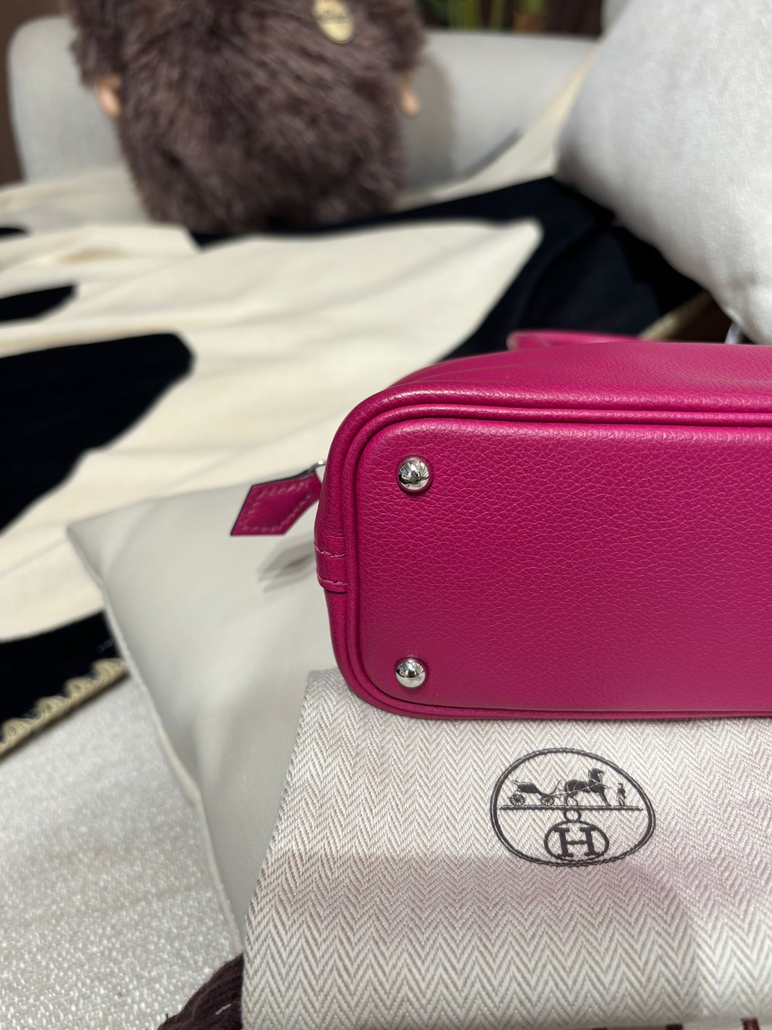 Hermes mini bolide,STAMP C ,L3 玫瑰紫色EverColor牛皮  100%Authentic ,95%new ✅收據✅strap ✅dust bag✅盒